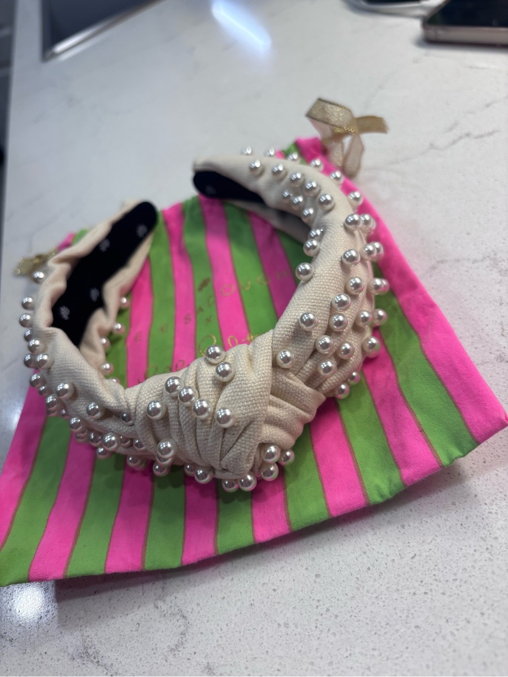 Lele Sadoughi headband new pearls